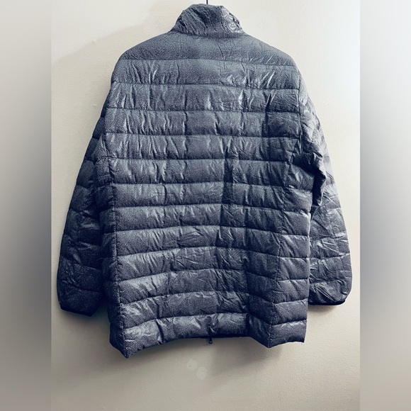 UNIQLO Men ultra light Packable 90% Down Puffer Jacket herringbone print XL - Picture 2 of 7